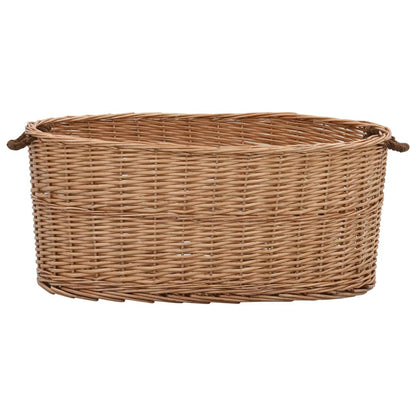 Cesta per Legna con Maniglie 78x54x34cm Salice Naturale - homemem39