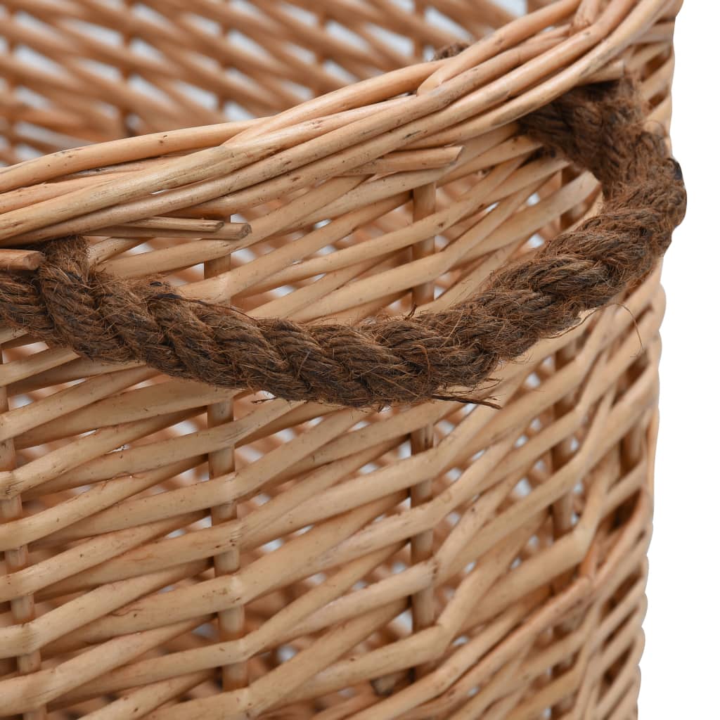 Cesta per Legna con Maniglie 78x54x34cm Salice Naturale - homemem39