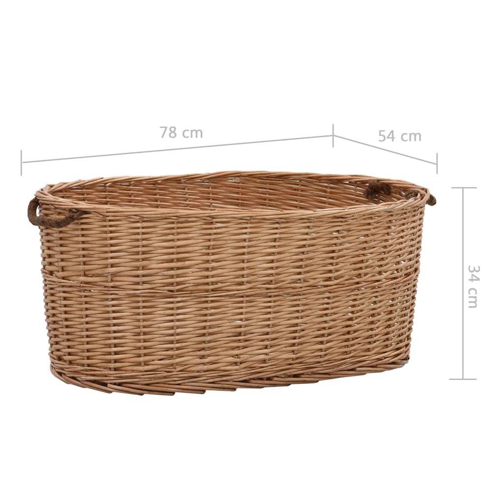 Cesta per Legna con Maniglie 78x54x34cm Salice Naturale - homemem39