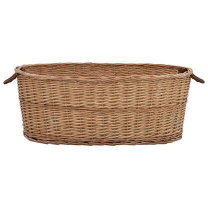 Cesta per Legna con Maniglie 88x57x34cm Salice Naturale - homemem39