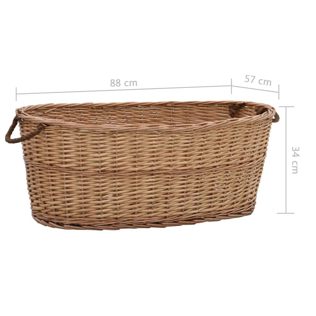 Cesta per Legna con Maniglie 88x57x34cm Salice Naturale - homemem39