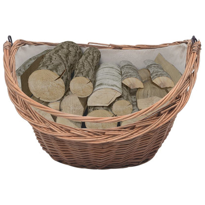 Cesta Legna da Ardere con Manico 60x44x55 cm Naturale in Salice - homemem39