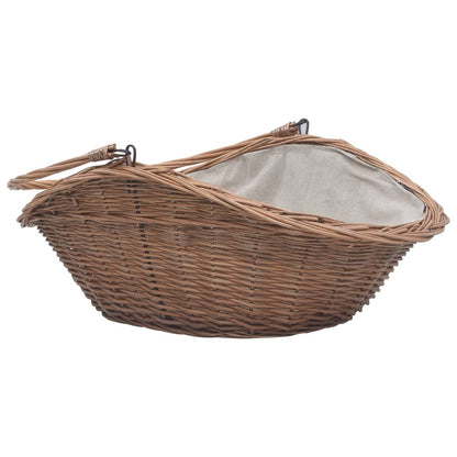 Cesta Legna da Ardere con Manico 60x44x55 cm Naturale in Salice - homemem39