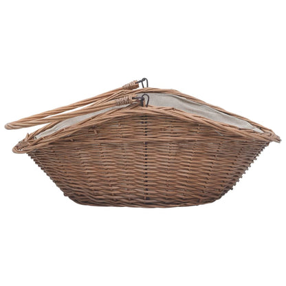 Cesta Legna da Ardere con Manico 60x44x55 cm Naturale in Salice - homemem39