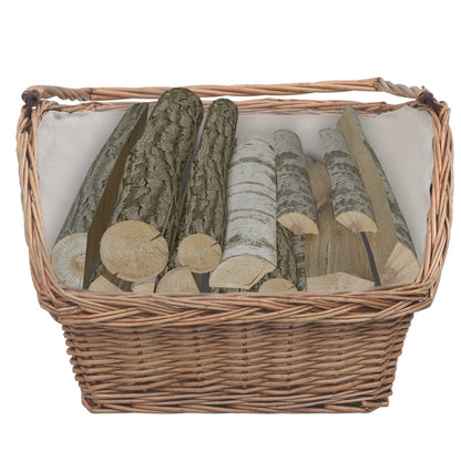 Cesta Legna da Ardere con Manico 61,5x46,5x58cm Marrone Salice - homemem39