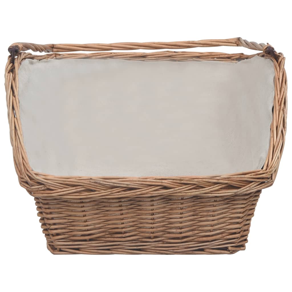 Cesta Legna da Ardere con Manico 61,5x46,5x58cm Marrone Salice - homemem39