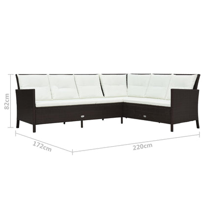 Set Divani da Giardino 3 pz con Cuscini in Polyrattan Marrone - homemem39