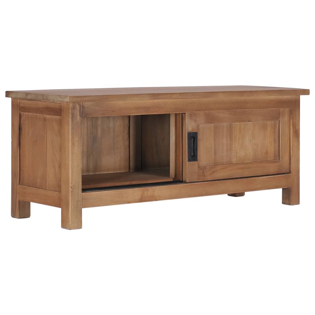 Mobile Porta TV 90x30x35 cm in Legno Massello di Teak - homemem39