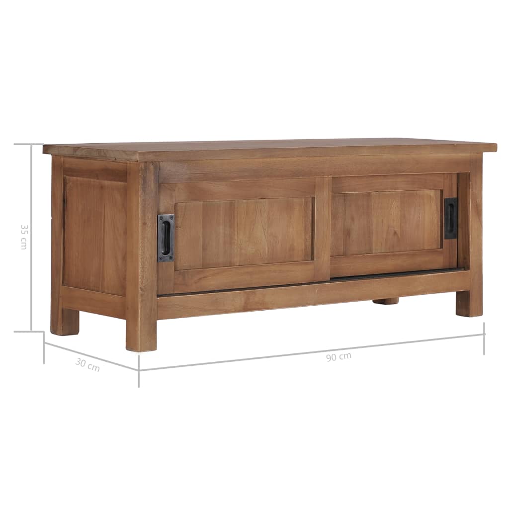 Mobile Porta TV 90x30x35 cm in Legno Massello di Teak - homemem39