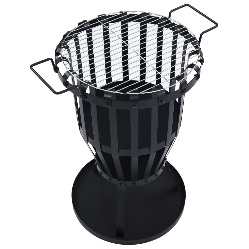 Braciere da Giardino con Griglia Barbecue in Acciaio 47,5 cm - homemem39