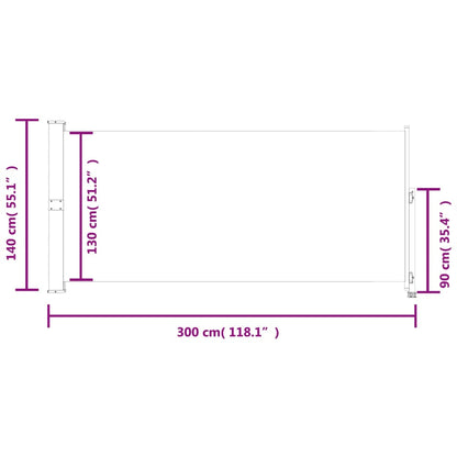 Tenda da Sole Laterale Retrattile per Patio 140x300cm Marrone - homemem39