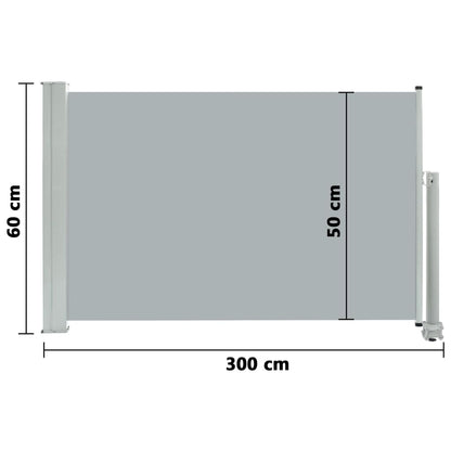 Tenda Laterale Retrattile per Patio 60x300 cm Grigia - homemem39