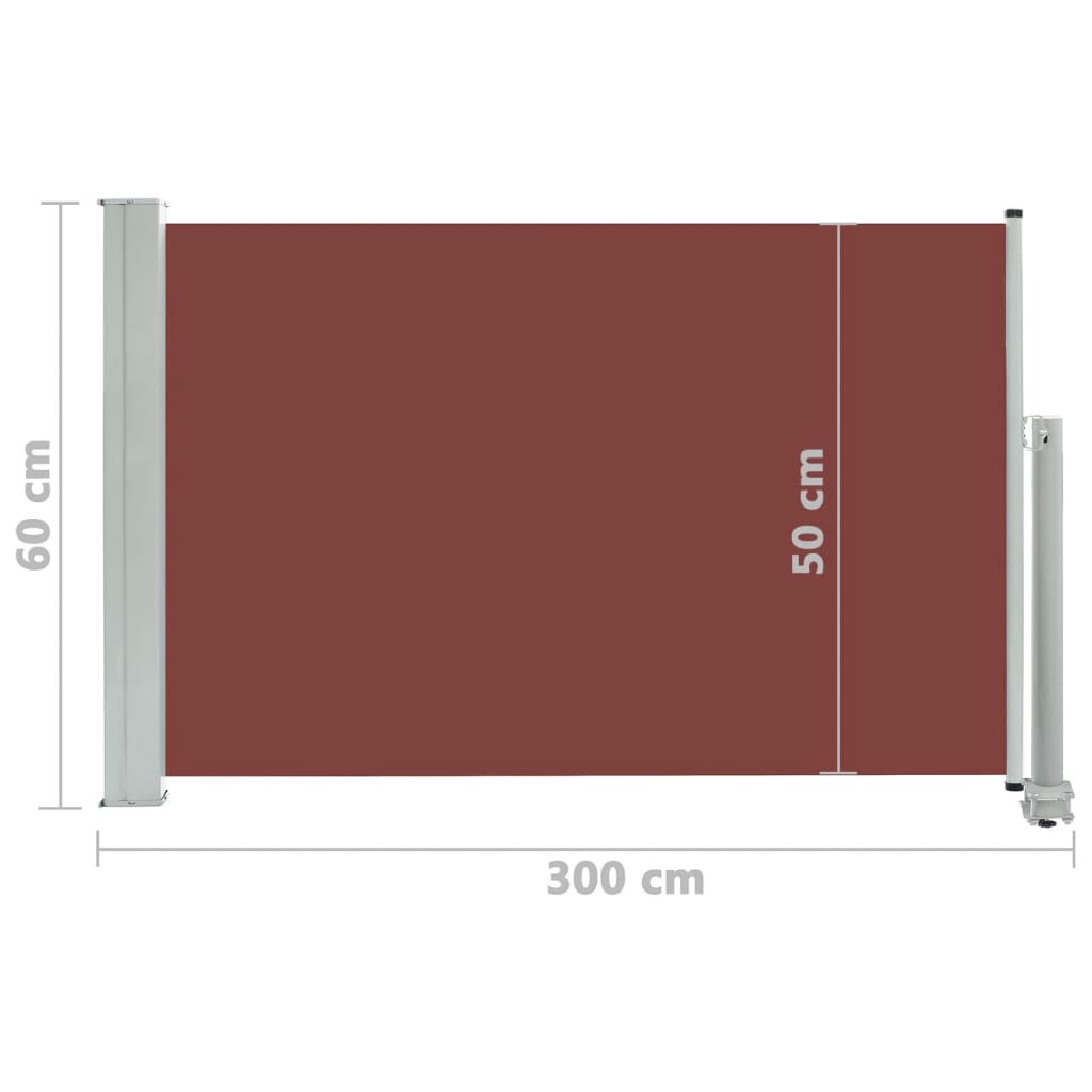 Tenda Laterale Retrattile per Patio 60x300 cm Marrone - homemem39