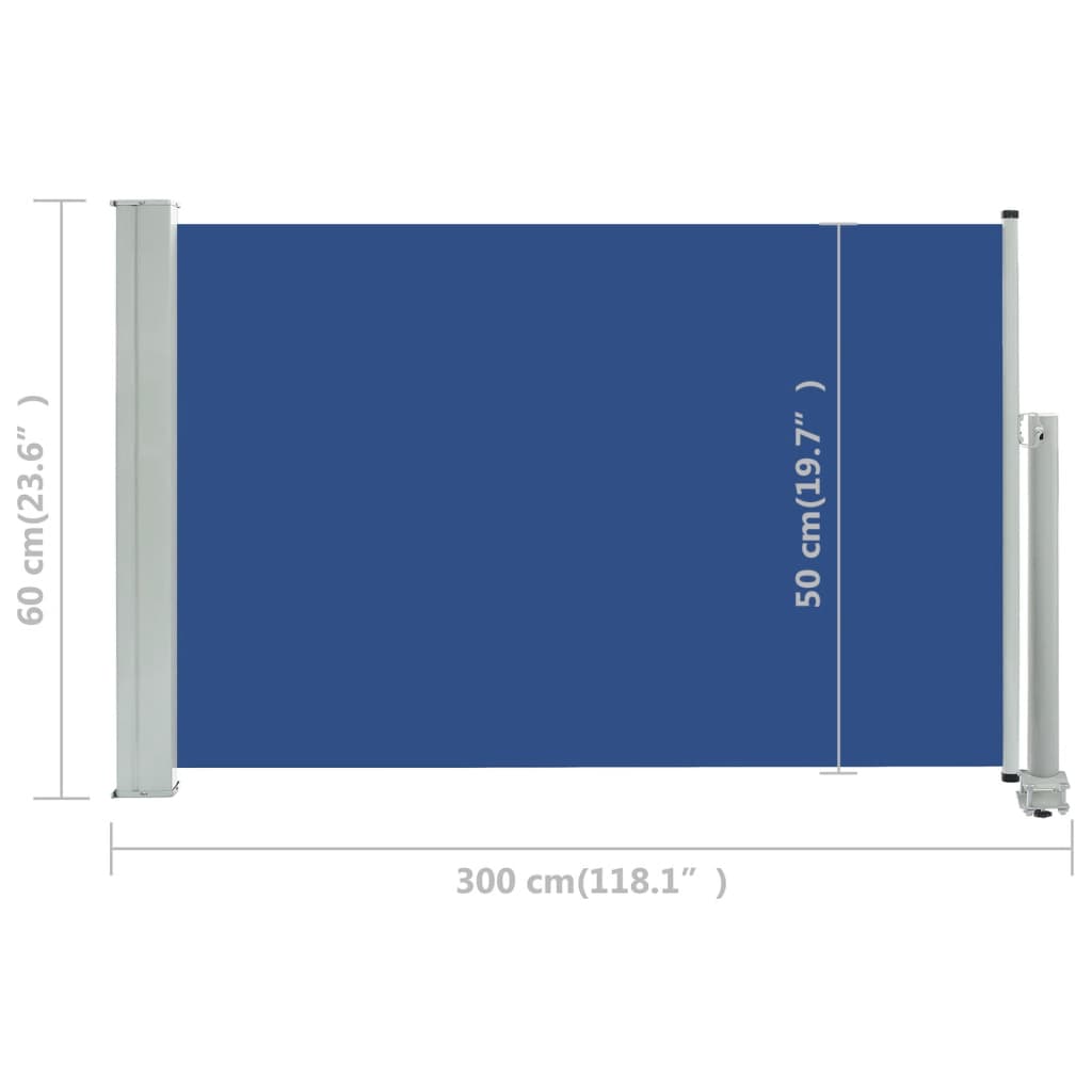Tenda Laterale Retrattile per Patio 60x300 cm Blu - homemem39