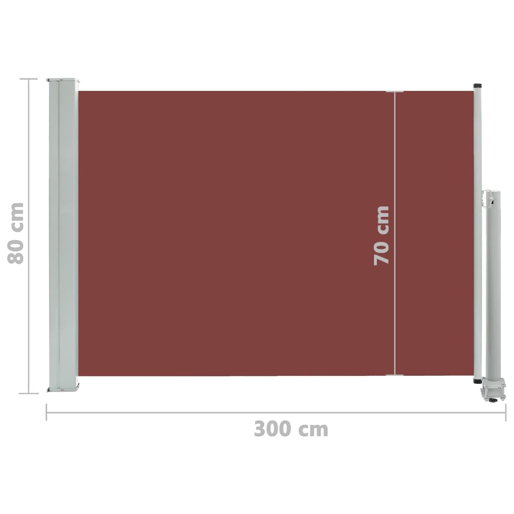 Tenda Laterale Retrattile per Patio 80x300 cm Marrone - homemem39