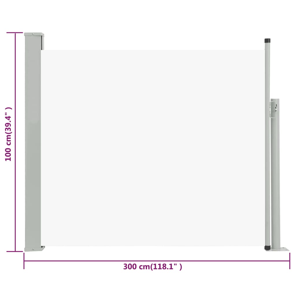 Tenda Laterale Retrattile per Patio 100x300 cm Crema - homemem39