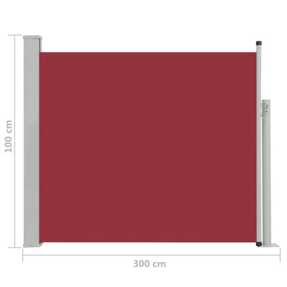 Tenda Laterale Retrattile per Patio 100x300 cm Rossa - homemem39