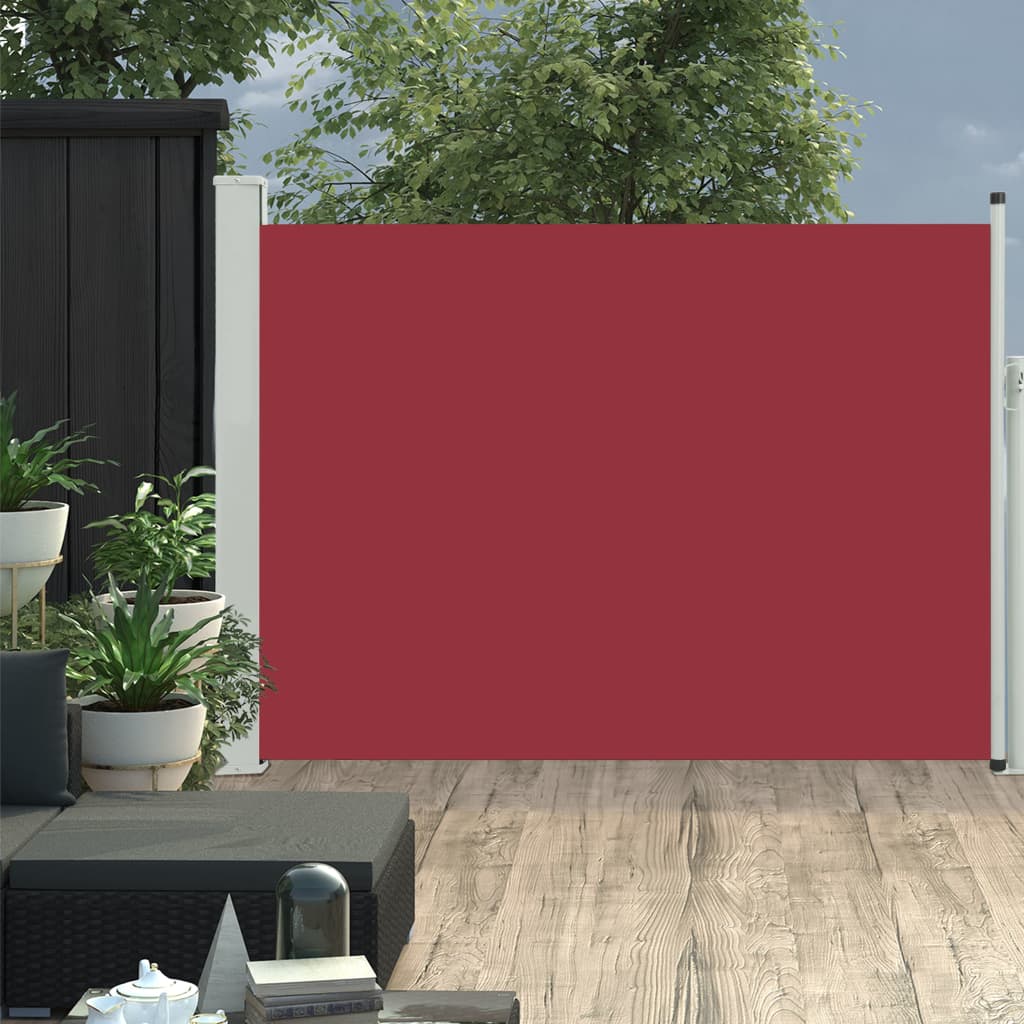 Tenda Laterale Retrattile per Patio 100x500 cm Rosso - homemem39