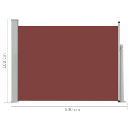 Tenda Laterale Retrattile per Patio 100x500 cm Marrone - homemem39