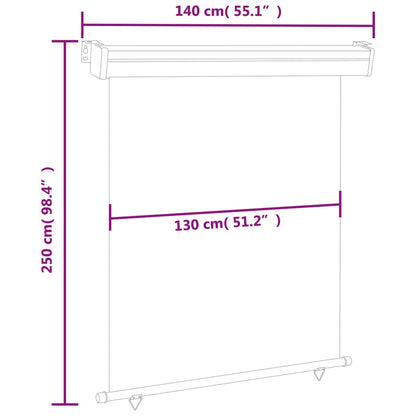 Tenda Laterale per Terrazzo 140x250 cm Marrone - homemem39