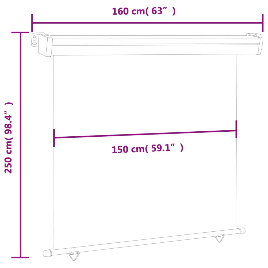 Tenda Laterale per Terrazzo 160x250 cm Blu - homemem39