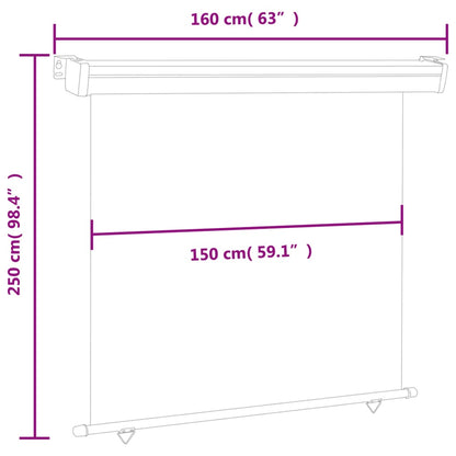 Tenda Laterale per Terrazzo 160x250 cm Rossa - homemem39