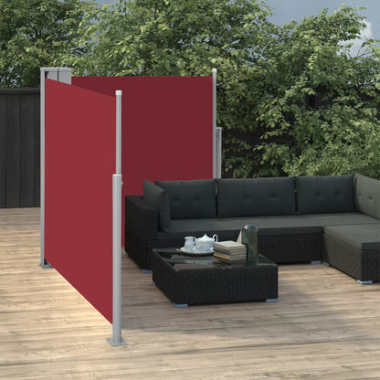 Tenda da Sole Laterale Retrattile Rossa 120x600 cm - homemem39