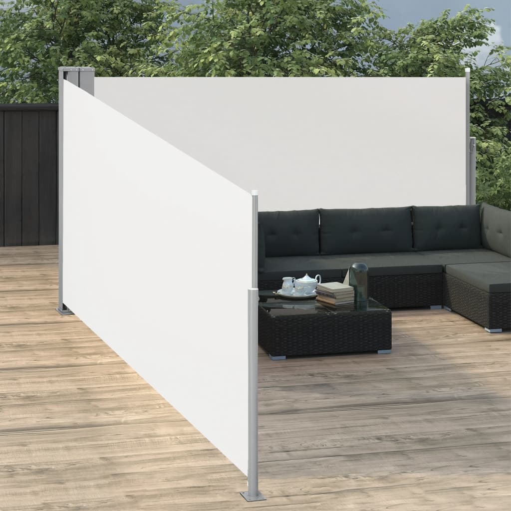 Tenda da Sole Laterale Retrattile Crema 140x1000 cm - homemem39