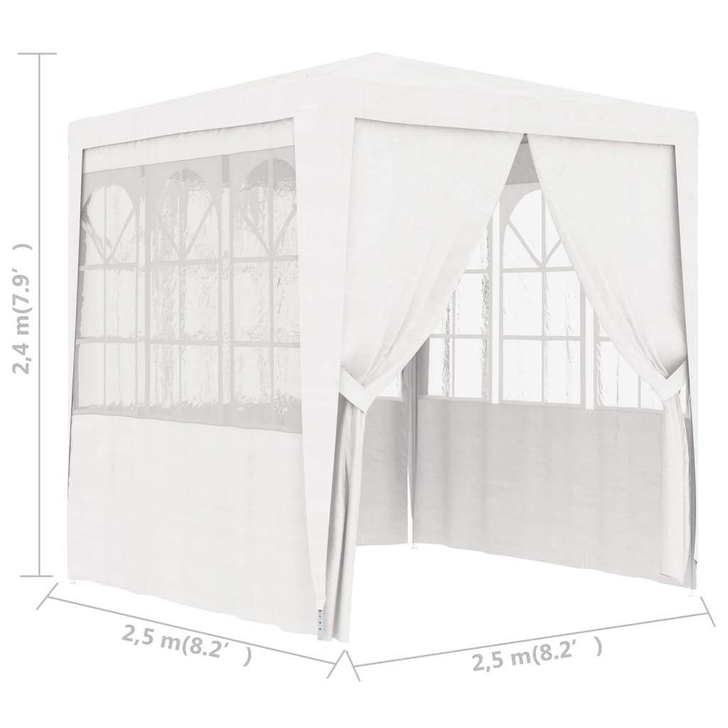 Gazebo Professionale con Pareti 2,5x2,5 m Bianco 90 g/m² - homemem39