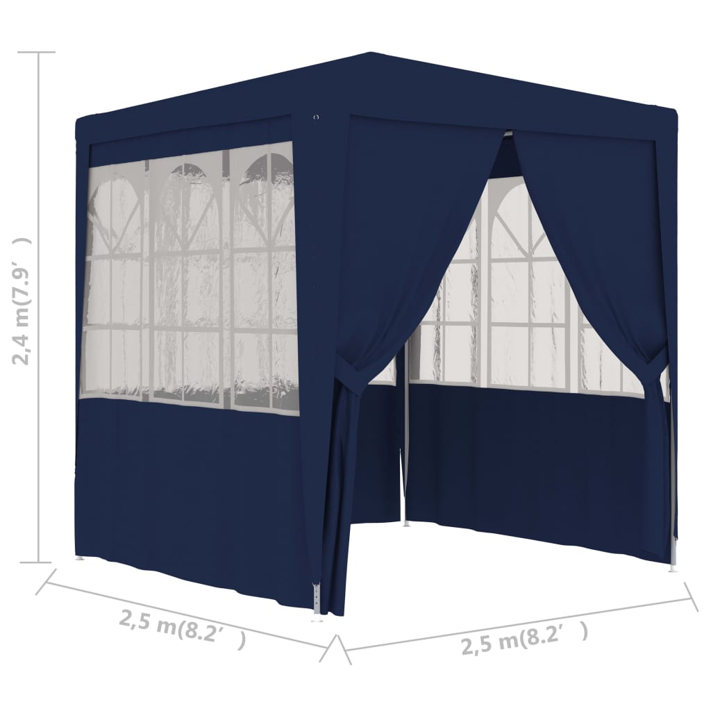 Gazebo Professionale con Pareti 2,5x2,5 m Blu 90 g/m² - homemem39