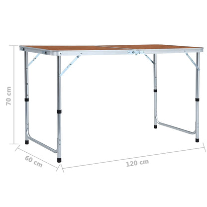 Tavolo da Campeggio Pieghevole in Alluminio 120x60 cm - homemem39