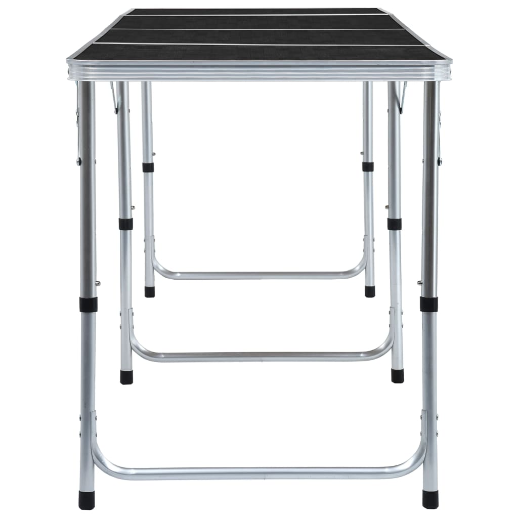 Tavolo da Campeggio Pieghevole in Alluminio Grigio 240x60 cm - homemem39