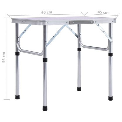 Tavolo Pieghevole da Campeggio Bianco in Alluminio 60x45cm - homemem39