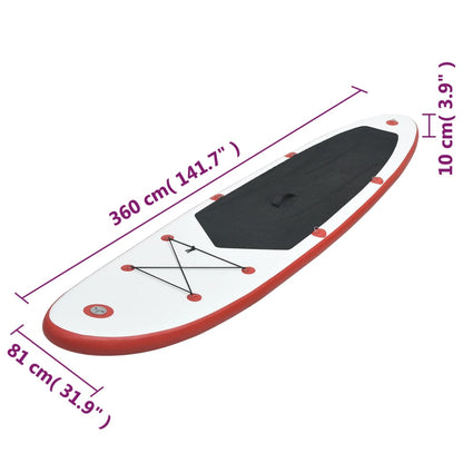 Set Tavola da SUP e Surf Gonfiabile Rosso e Bianco - homemem39