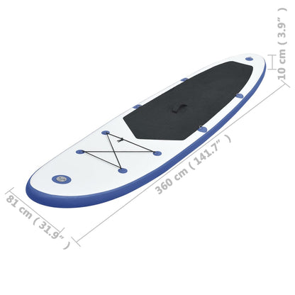 Set Tavola da SUP e Surf Gonfiabile Blu e Bianco - homemem39