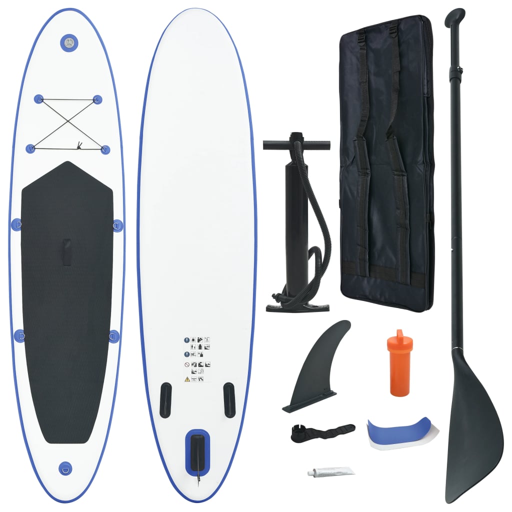 Set Tavola da SUP e Surf Gonfiabile Blu e Bianco - homemem39