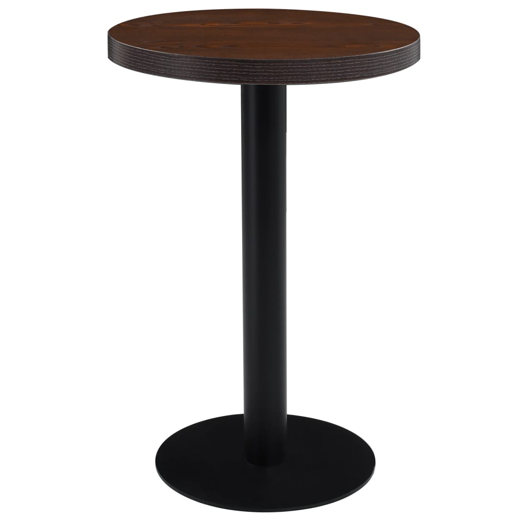 Tavolo da Bistrot Marrone Scuro 50 cm in MDF - homemem39