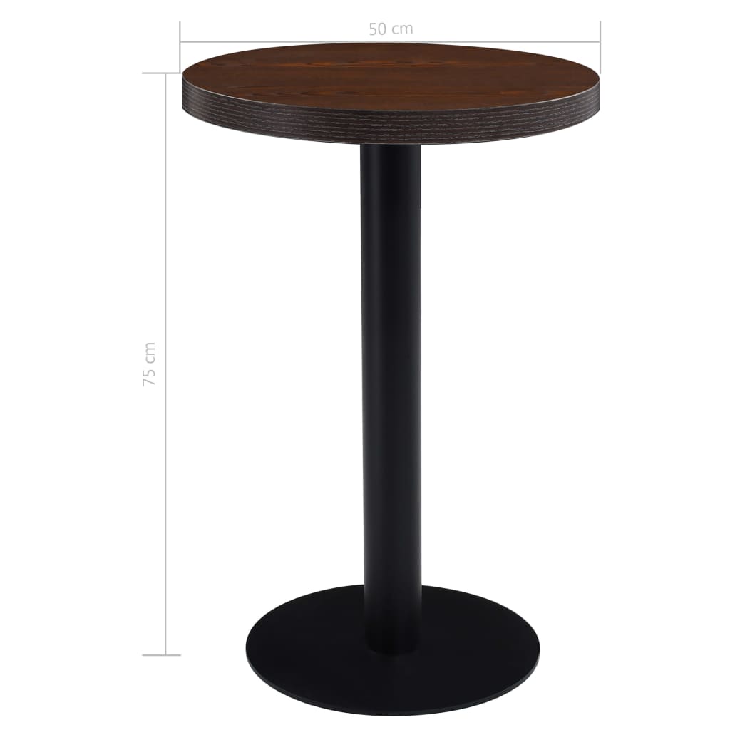 Tavolo da Bistrot Marrone Scuro 50 cm in MDF - homemem39