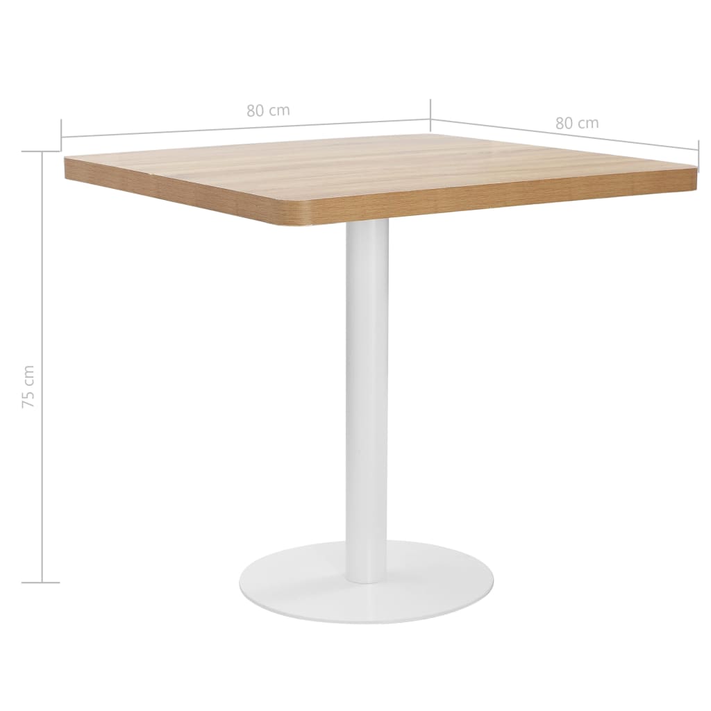 Tavolo da Bistrot Marrone Chiaro 80x80 cm in MDF - homemem39