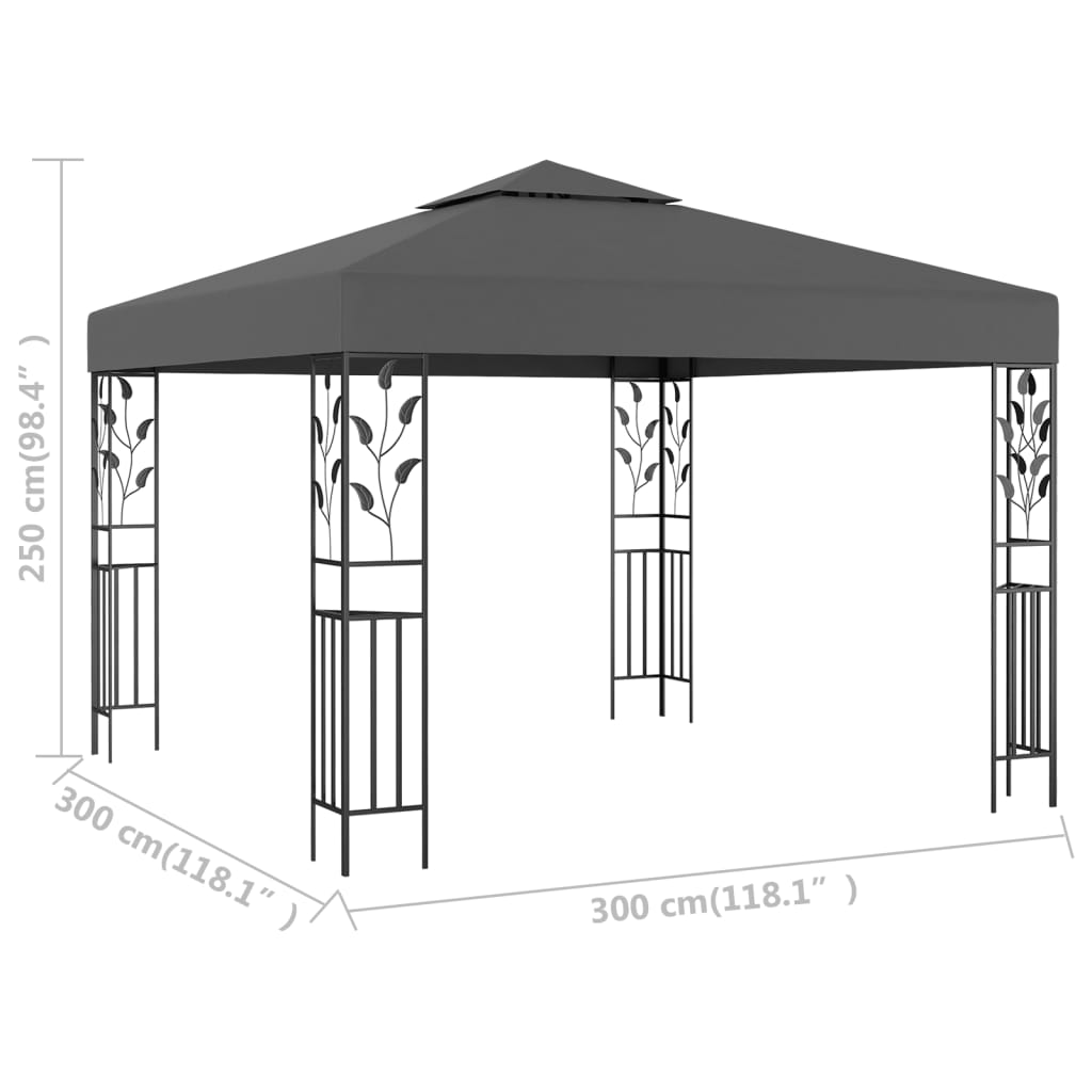 Gazebo 3x3 m Antracite - homemem39