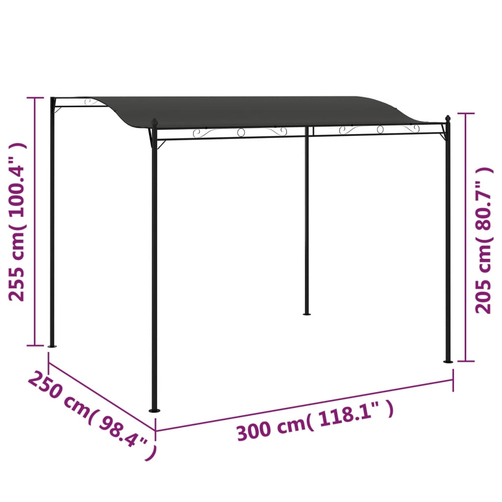 Tendalino Parasole 3x2,5 m Antracite - homemem39