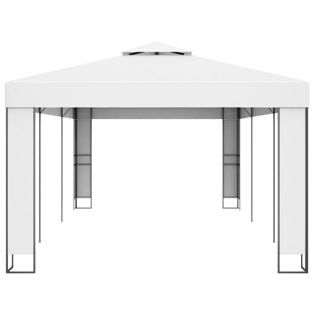 Gazebo con Tetto Doppio 3 x 6 m Bianco - homemem39