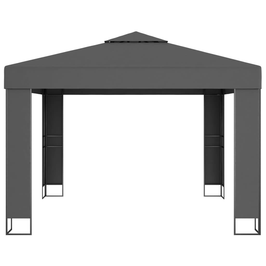 Gazebo con Tetto Doppio 3x3 m Antracite - homemem39