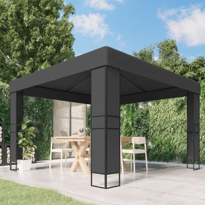 Gazebo con Tetto Doppio 3x3 m Antracite - homemem39