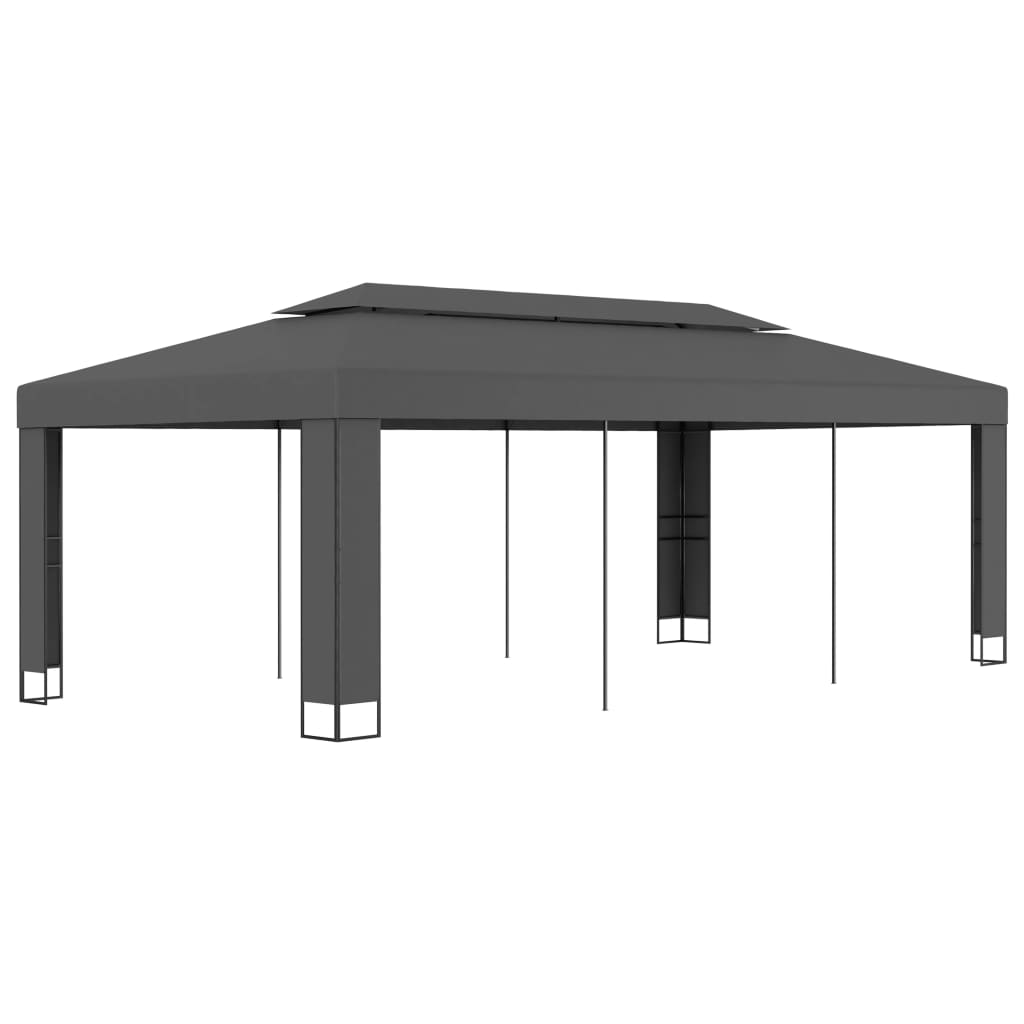 Gazebo con Tetto Doppio 3x6 m Antracite - homemem39