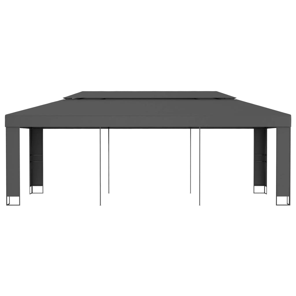 Gazebo con Tetto Doppio 3x6 m Antracite - homemem39