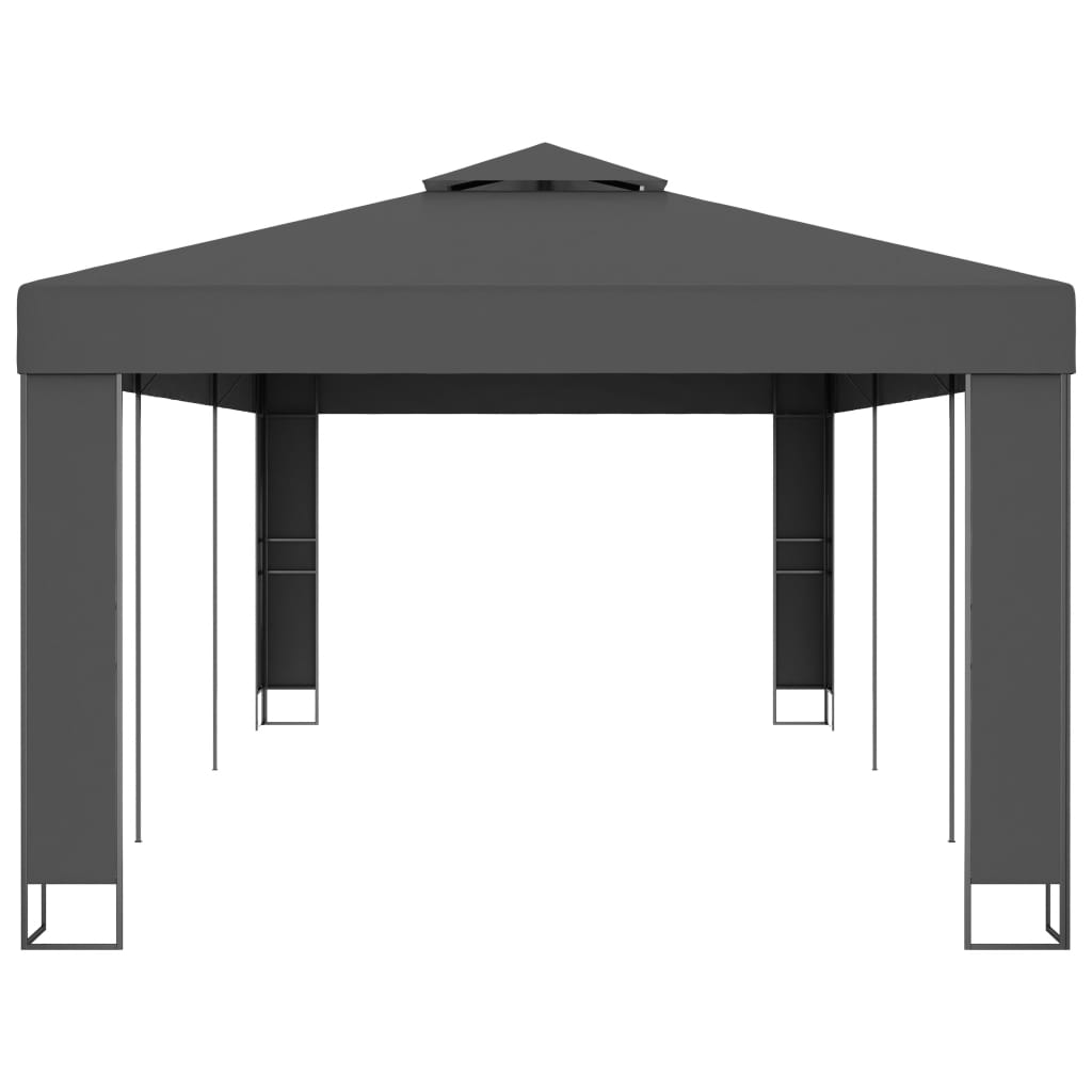 Gazebo con Tetto Doppio 3x6 m Antracite - homemem39