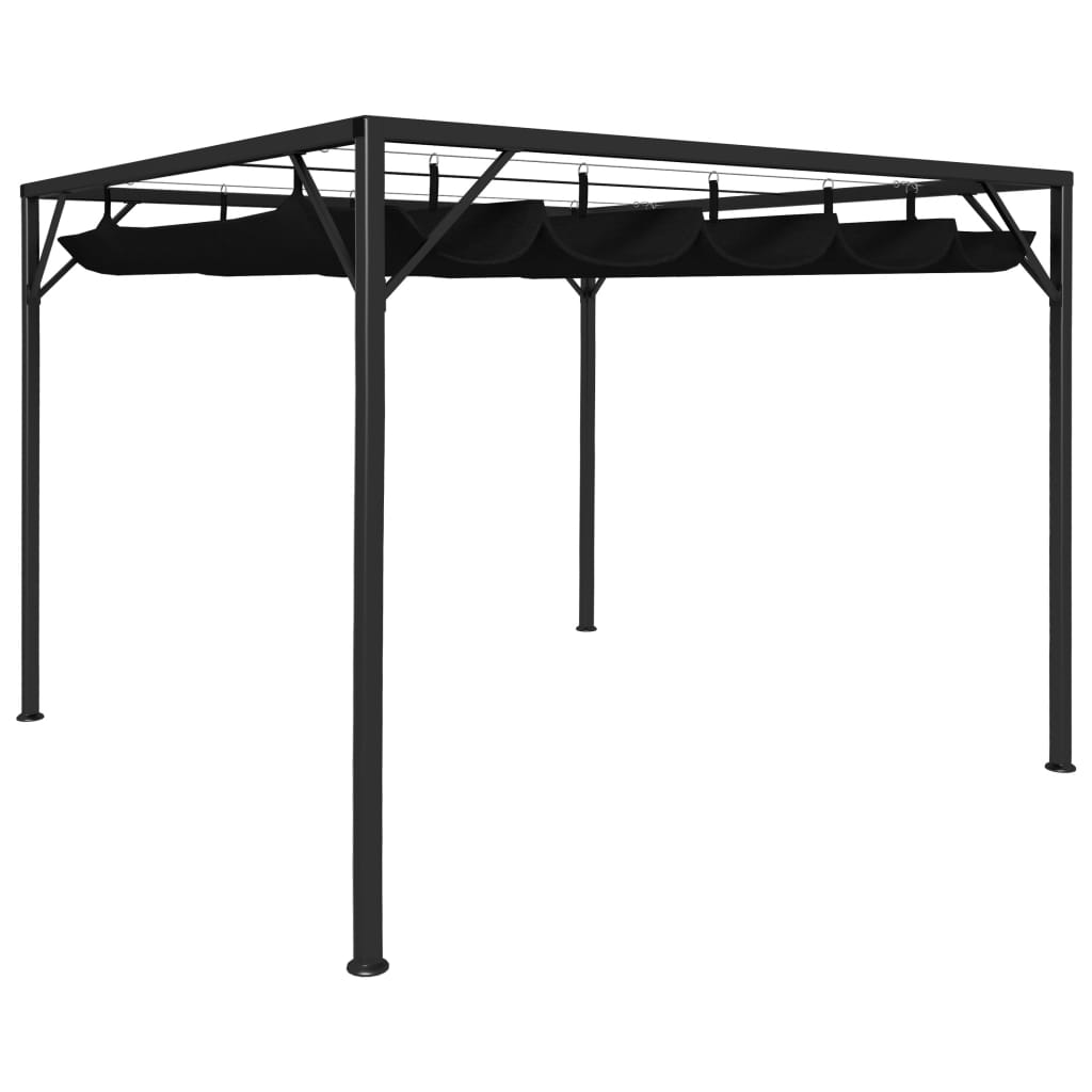 Gazebo da Giardino con Tetto a Scomparsa 3x3 m Antracite - homemem39