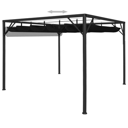 Gazebo da Giardino con Tetto a Scomparsa 3x3 m Antracite - homemem39