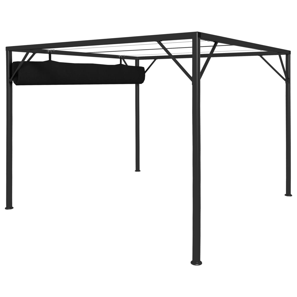 Gazebo da Giardino con Tetto a Scomparsa 3x3 m Antracite - homemem39